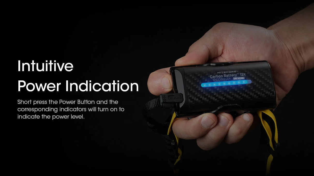 Nitecore Carbon Battery 12K Extended Headlamp Runtime Kit for NU45, NU53, HC65 UHE, and More