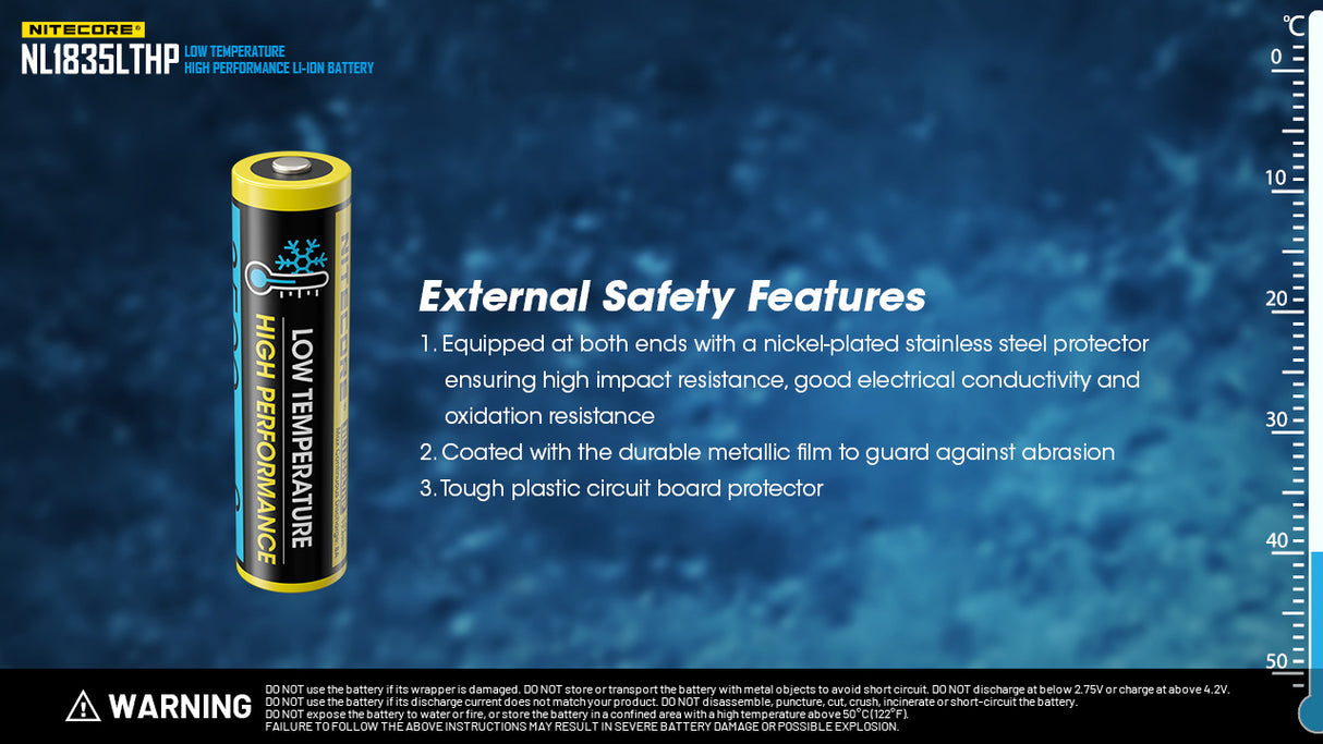 Nitecore NL1835LTHP Cold Weather Low Temperature 18650 Battery