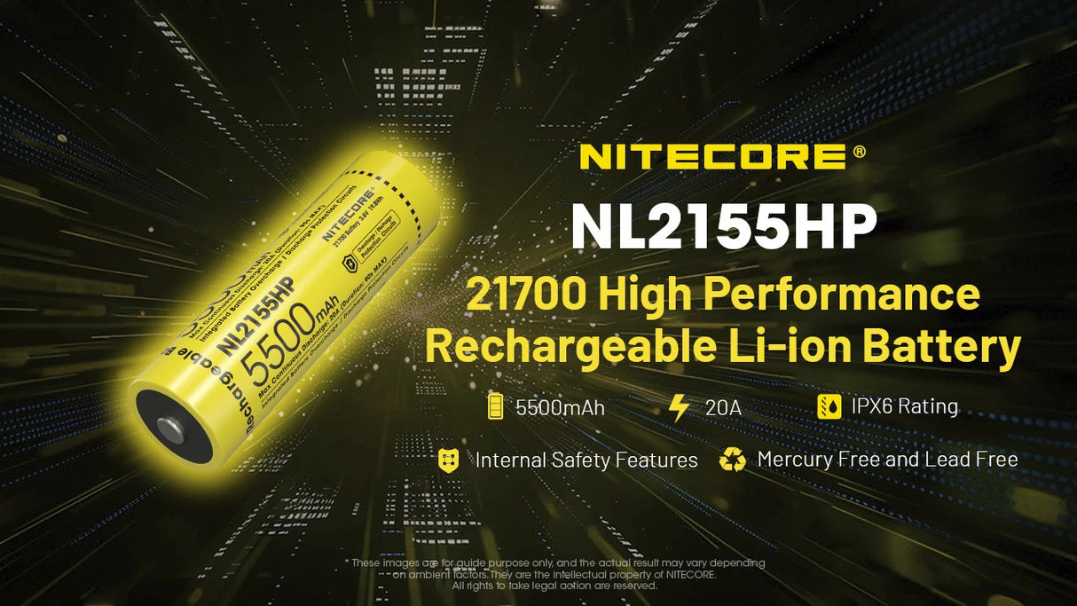 Nitecore NL2155HP 5500mAh Rechargeable 21700 Battery
