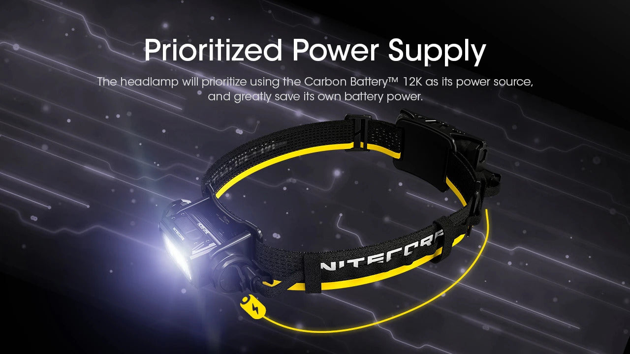 Nitecore Carbon Battery 12K Extended Headlamp Runtime Kit for NU45, NU53, HC65 UHE, and More