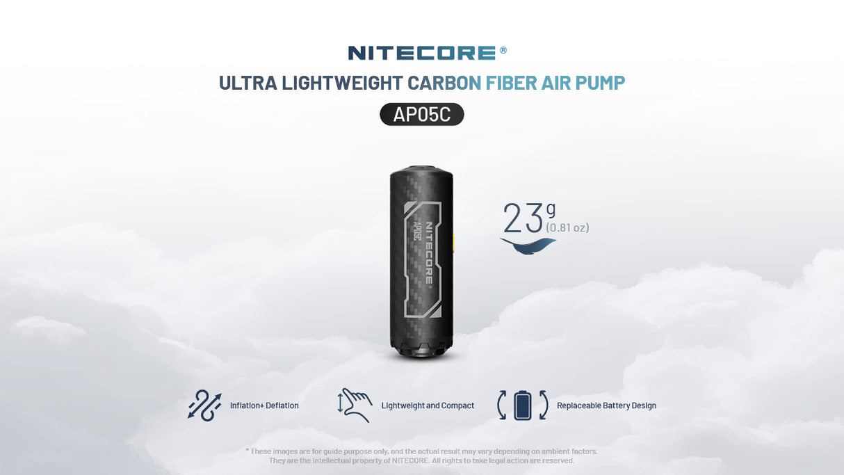 Nitecore AP05C Ultra Lightweight Carbon Fiber Air Pump