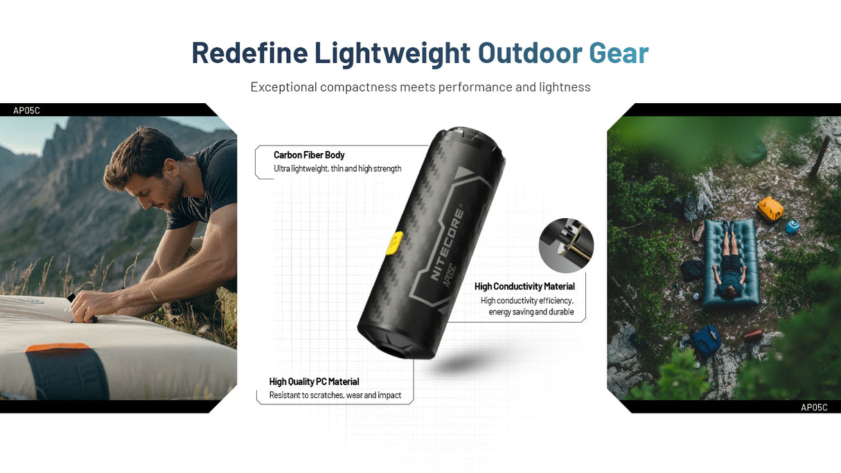 Nitecore AP05C Ultra Lightweight Carbon Fiber Air Pump