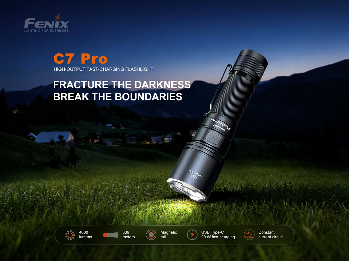 Fenix C7 Pro 4600 Lumens Fast Charging USB-C Flashlight for Work