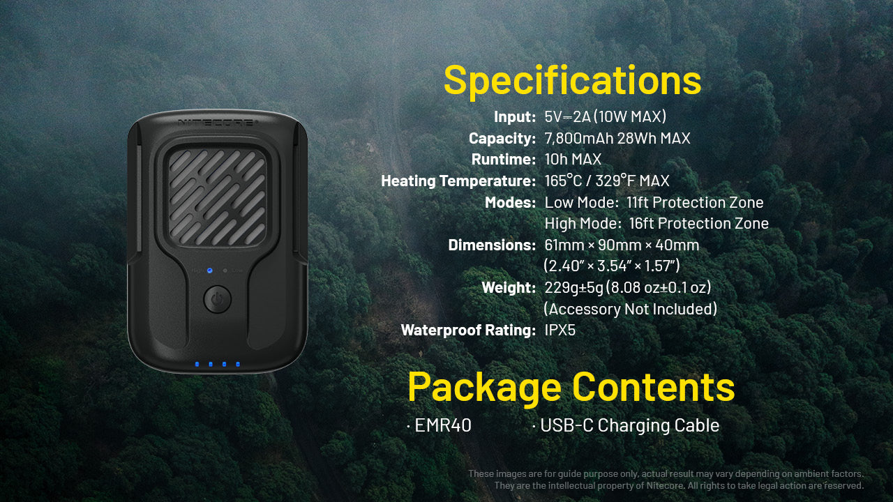 Nitecore EMR40 Portable Compact Rechargeable Mosquito Repeller