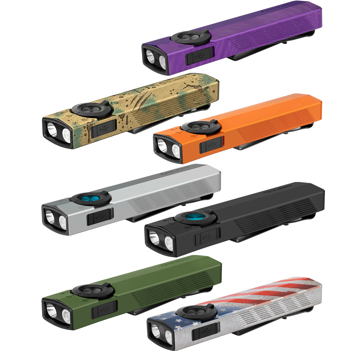 Olight ArkPro 1500 Lumen Rechargeable EDC Flashlight with UV Light & Green Laser