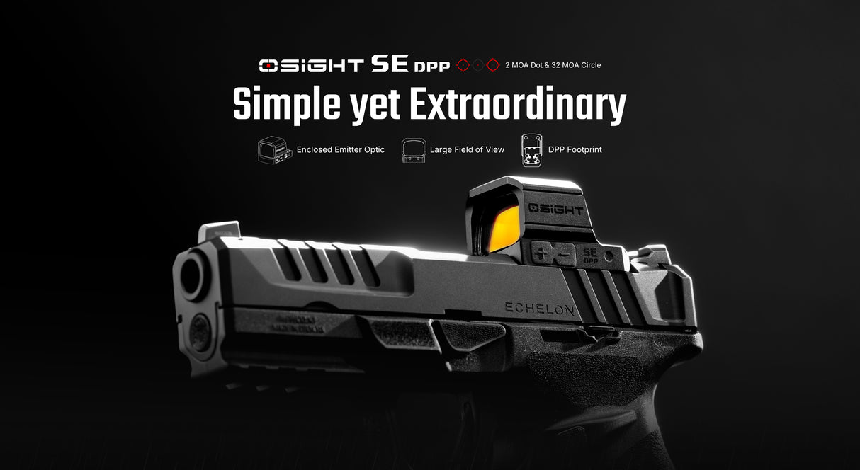 Osight SE DPP Enclosed Red Dot Sight with DPP Footprint and Side-Load CR1620 Battery featuring 2 MOA Dot & 32 MOA Circle Multi-Reticle System