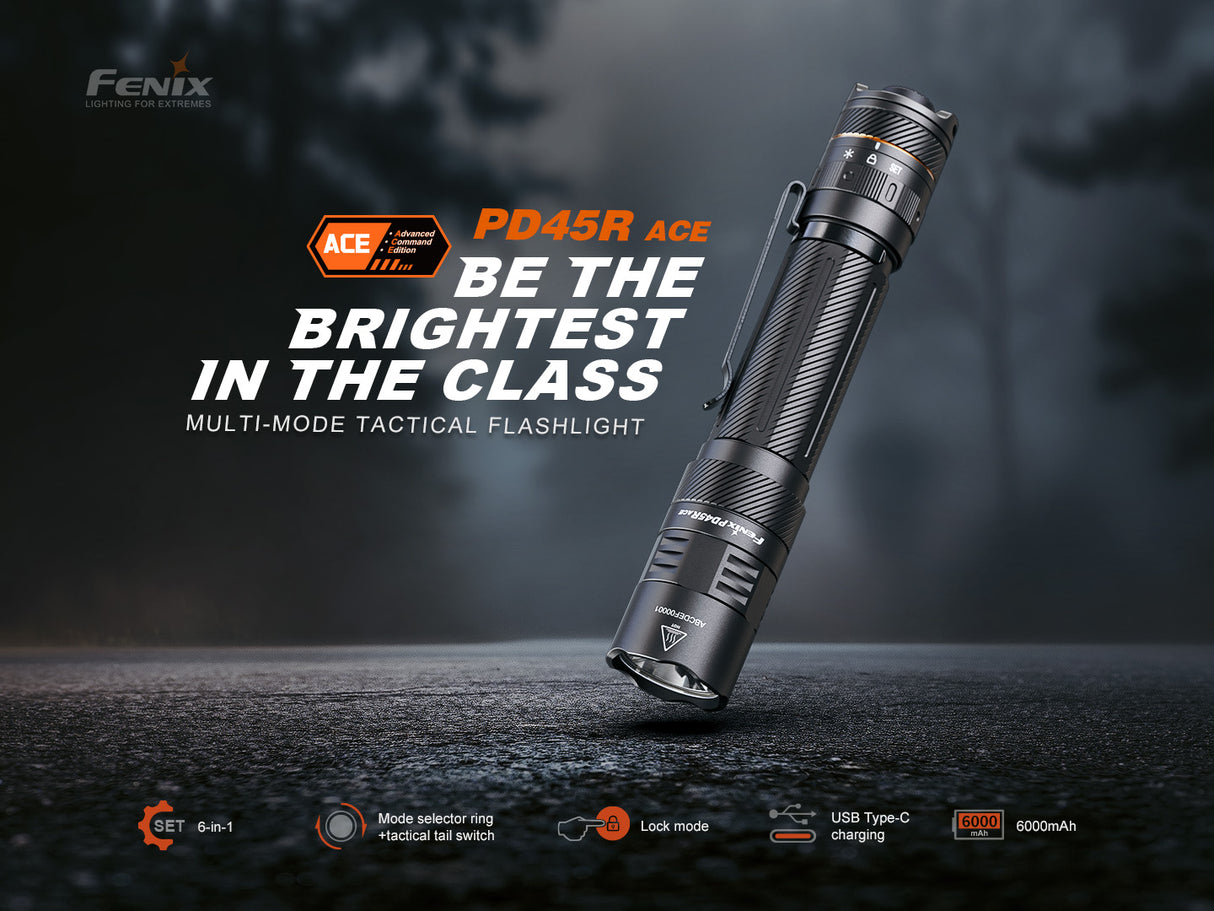 Fenix PD45R ACE 3200 Lumens Multi-Mode Rechargeable Tactical Flashlight