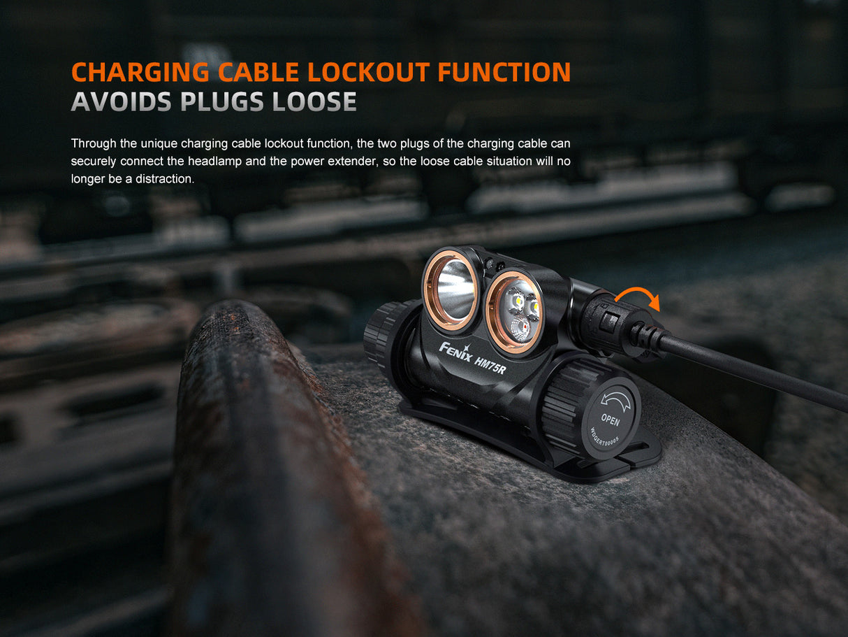 Fenix HM75R 1600 Lumen USB-C Rechargeable Headlamp with Extra Long Runtime