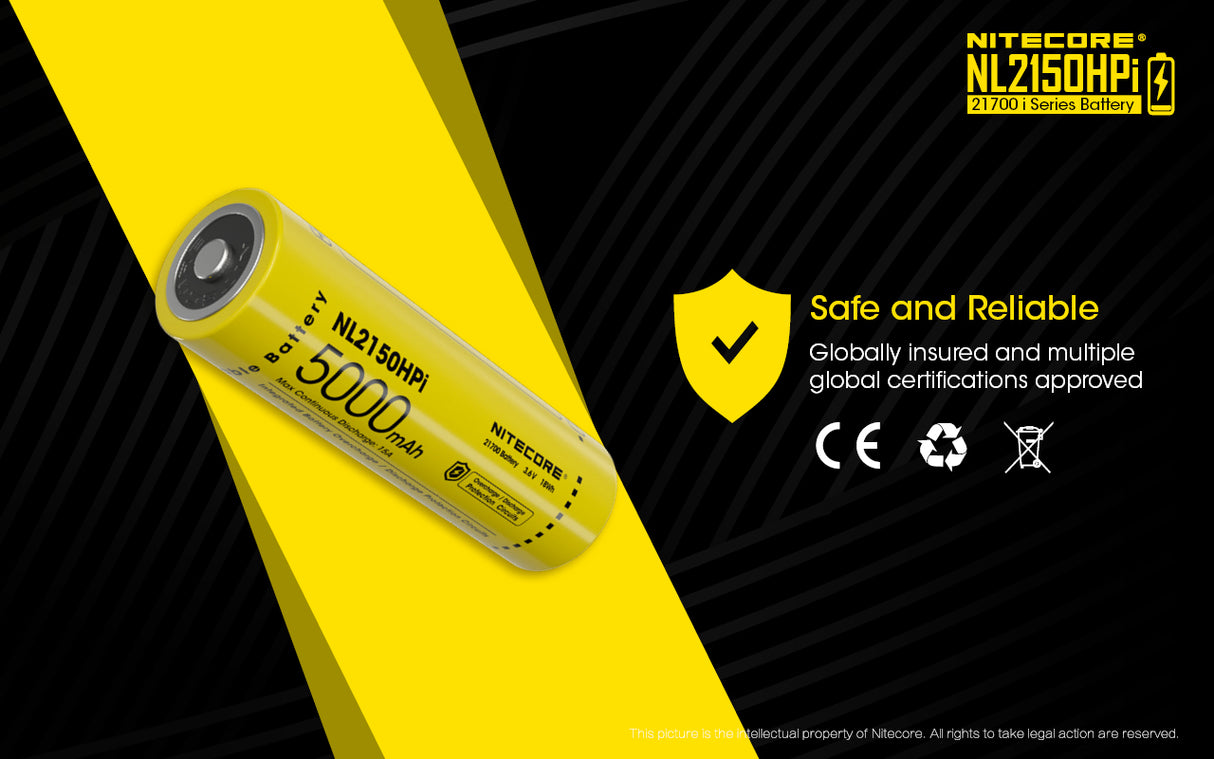 Nitecore NL2150HPI 5000mAh Rechargeable Battery