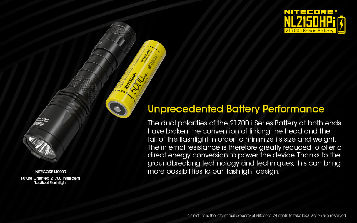 Nitecore NL2150HPI 5000mAh Rechargeable Battery