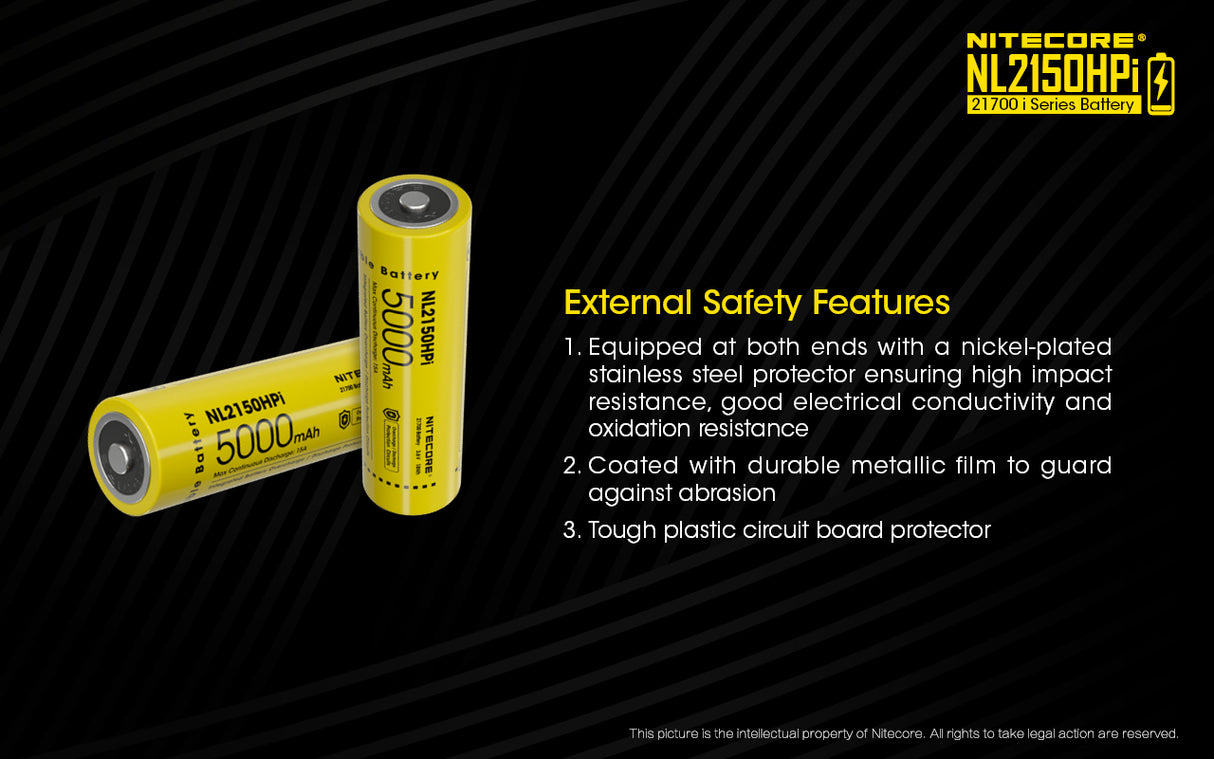 Nitecore NL2150HPI 5000mAh Rechargeable Battery
