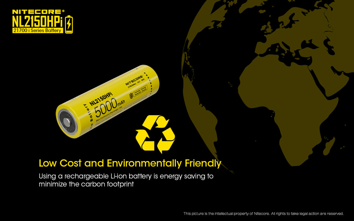 Nitecore NL2150HPI 5000mAh Rechargeable Battery