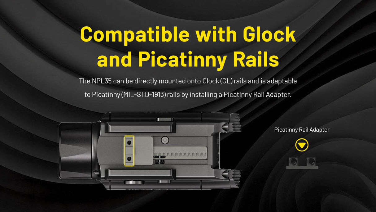 Nitecore NPL35 2000 Lumen Rechargeable Rail Mount Flashlight