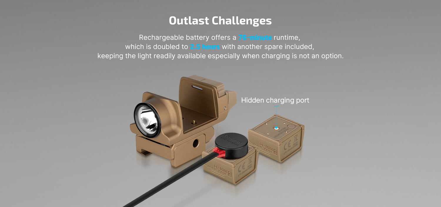 Olight PL-MINI 3 Valkyrie 600 Lumen Rechargeable Rail Mount Flashlight