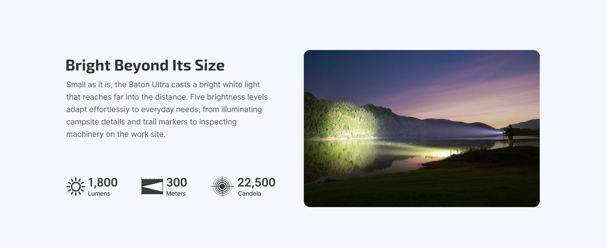 Olight Baton Ultra 1800 Lumen Rechargeable EDC Flashlight