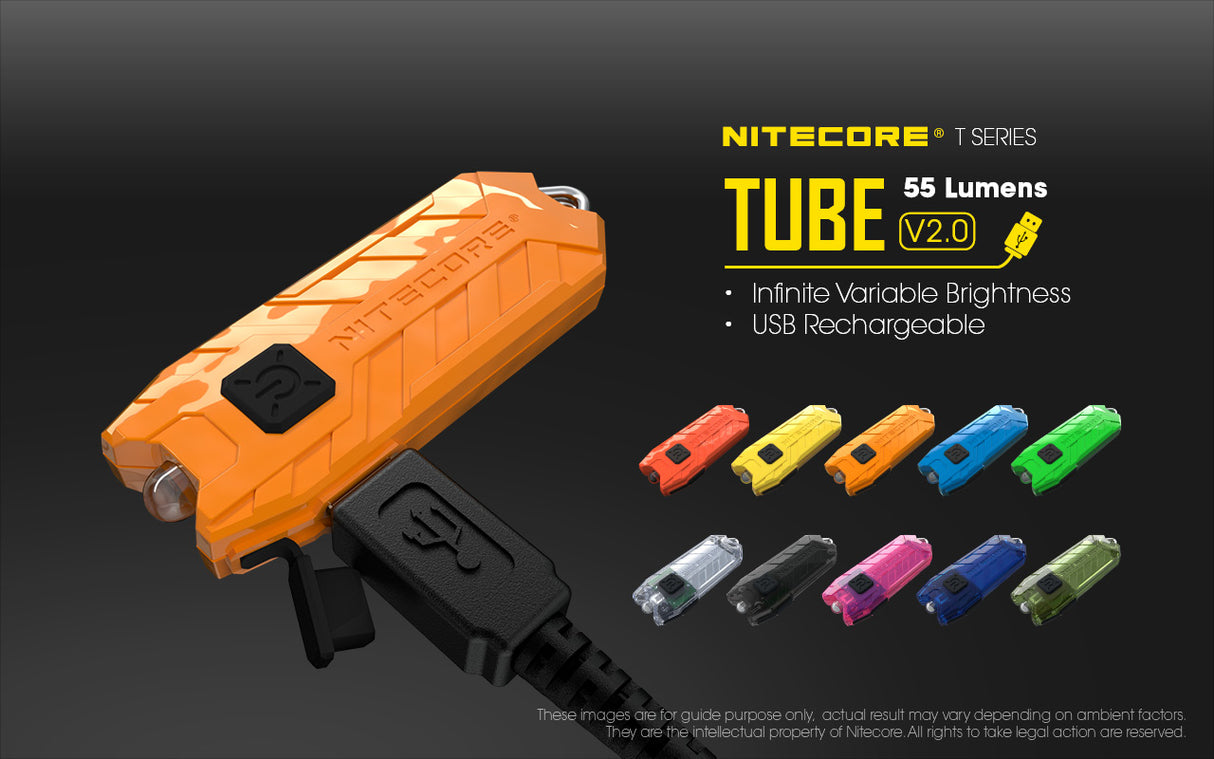 NITECORE TUBE V2.0 55 Lumen USB Rechargeable Keychain Flashlight