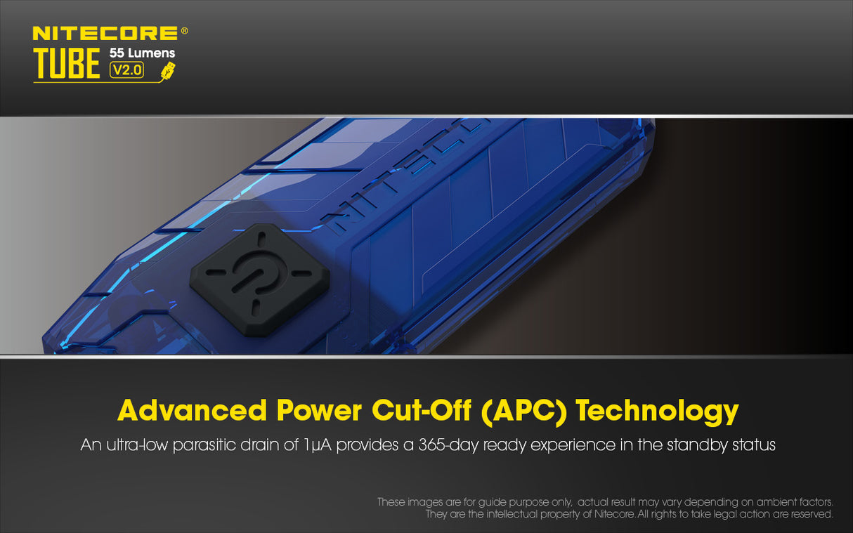 NITECORE TUBE V2.0 55 Lumen USB Rechargeable Keychain Flashlight