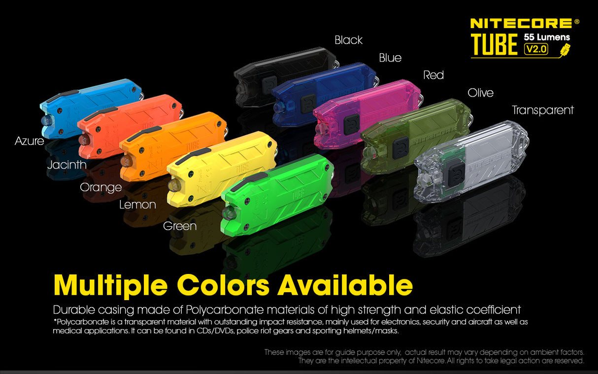 NITECORE TUBE V2.0 55 Lumen USB Rechargeable Keychain Flashlight