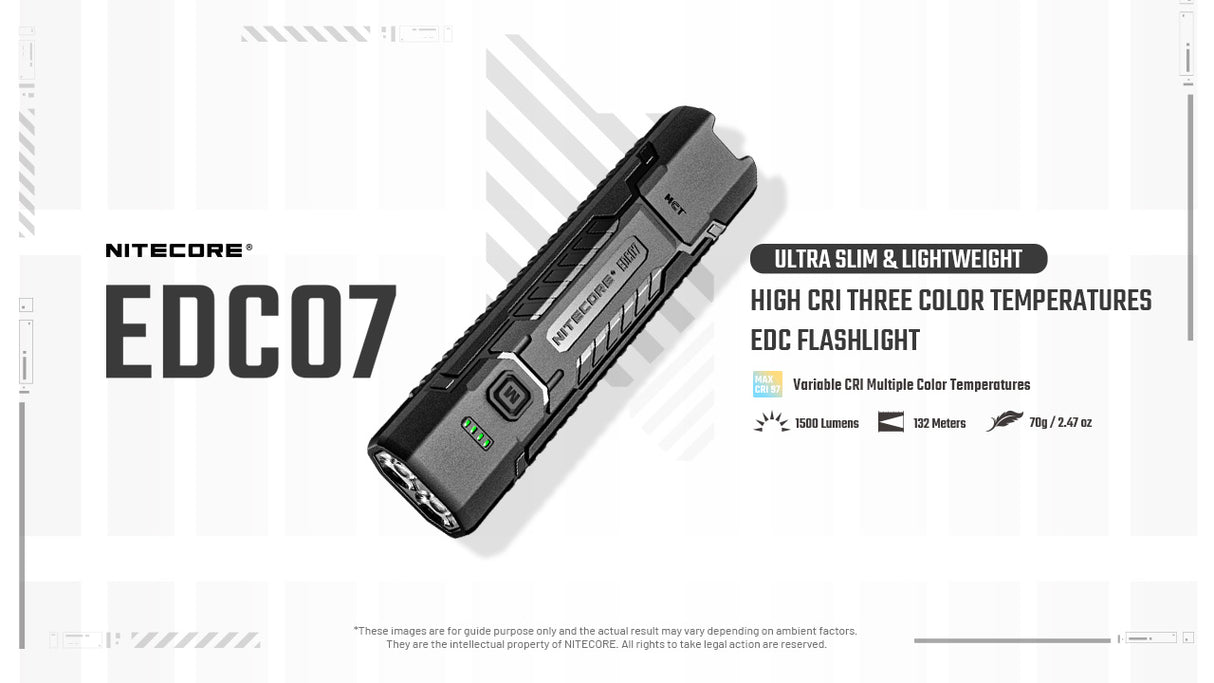 Nitecore EDC07 1500 Lumens Rechargeable Flashlight
