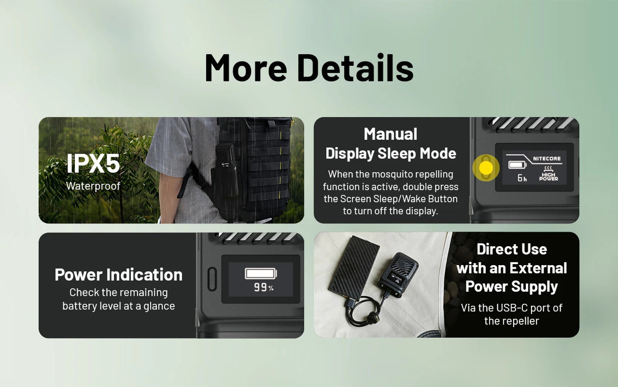 Nitecore EMR23 Rechargeable 2-in-1 Electronic Mosquito Repeller