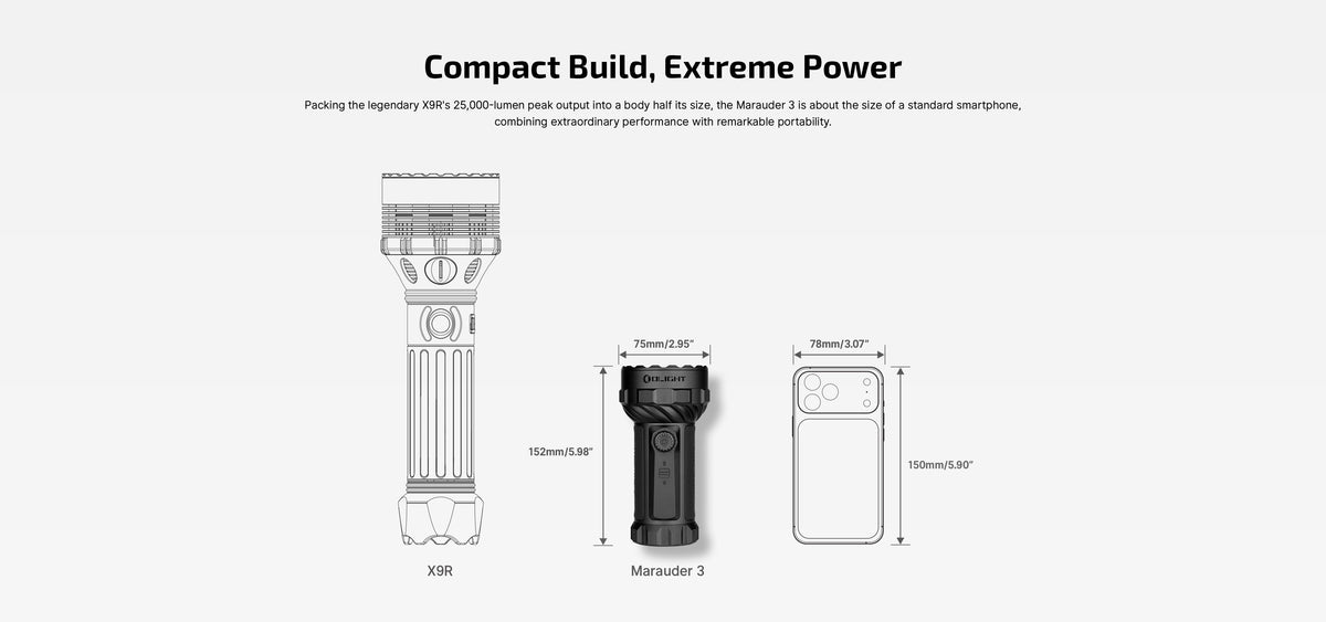 Olight Marauder 3 25,000 Lumens Long Throw Rechargeable Flashlight