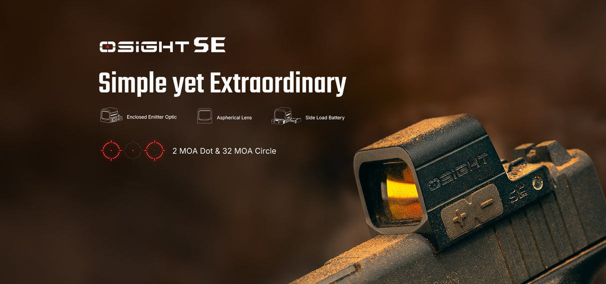 Osight SE 2 MOA Dot Sight with 32 MOA Circle with Enclosed Optic