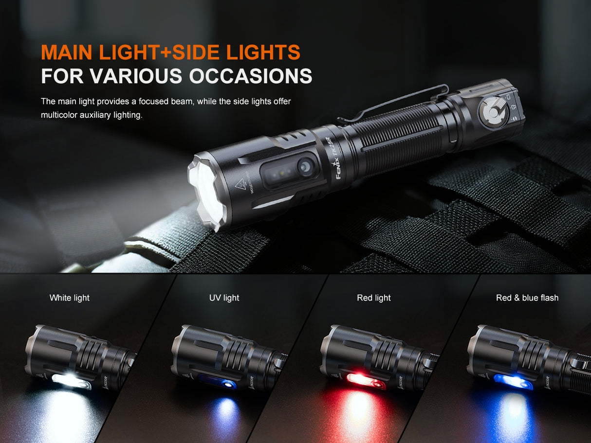 Fenix TK25R 3600 Lumen USB-C Rechargeable Tactical Duty Flashlight with UV, Red and Red/Blue Warning Modes