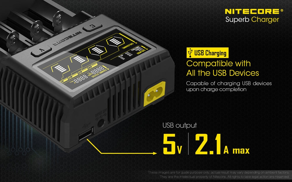 Nitecore SC4 Superb Charger 4-Slot Universal Charger for 18650 17650 17670 RCR123A 16340 14500 Batteries