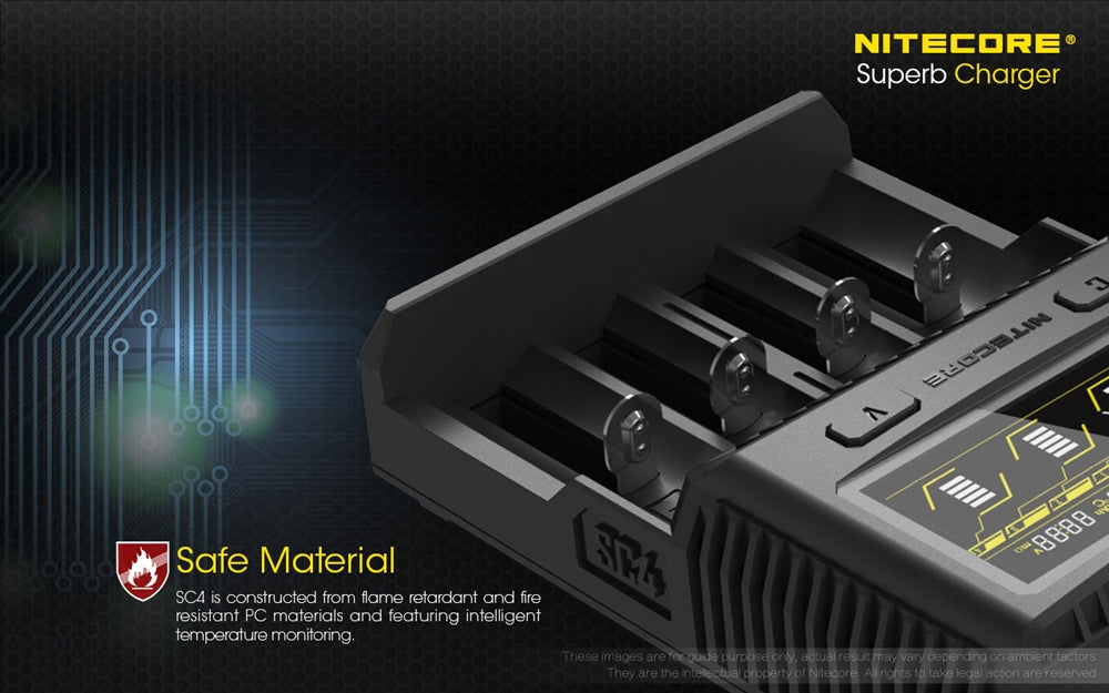 Nitecore SC4 Superb Charger 4-Slot Universal Charger for 18650 17650 17670 RCR123A 16340 14500 Batteries