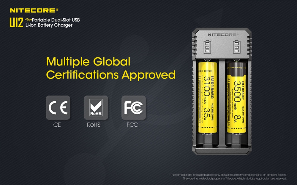 NITECORE UI2 2 slot USB Battery Charger for 21700, 18650 etc