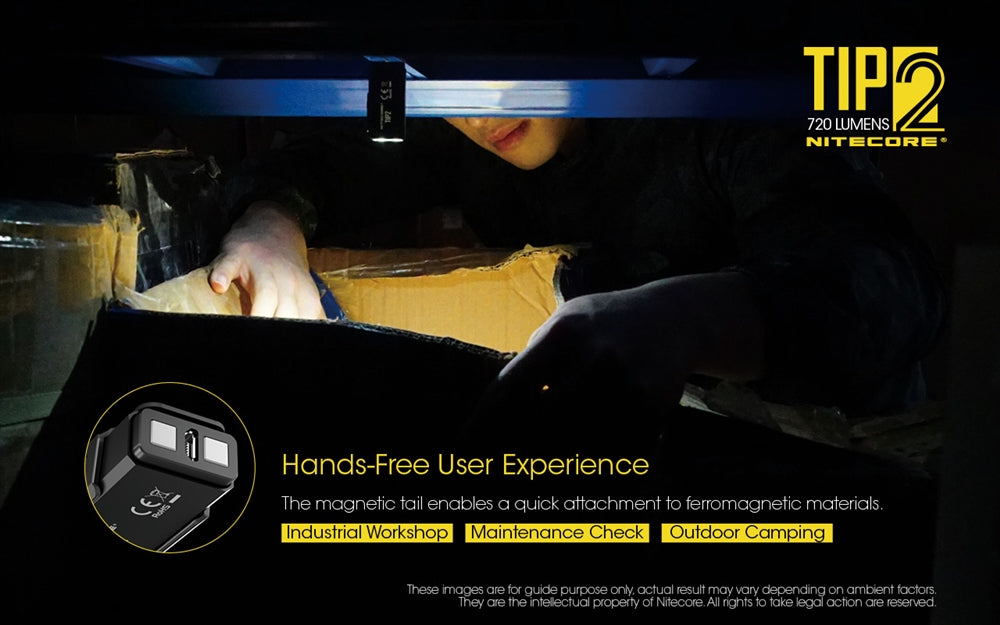 NITECORE TIP2 (TIP 2) 720 Lumen USB Rechargeable Keychain Flashlight
