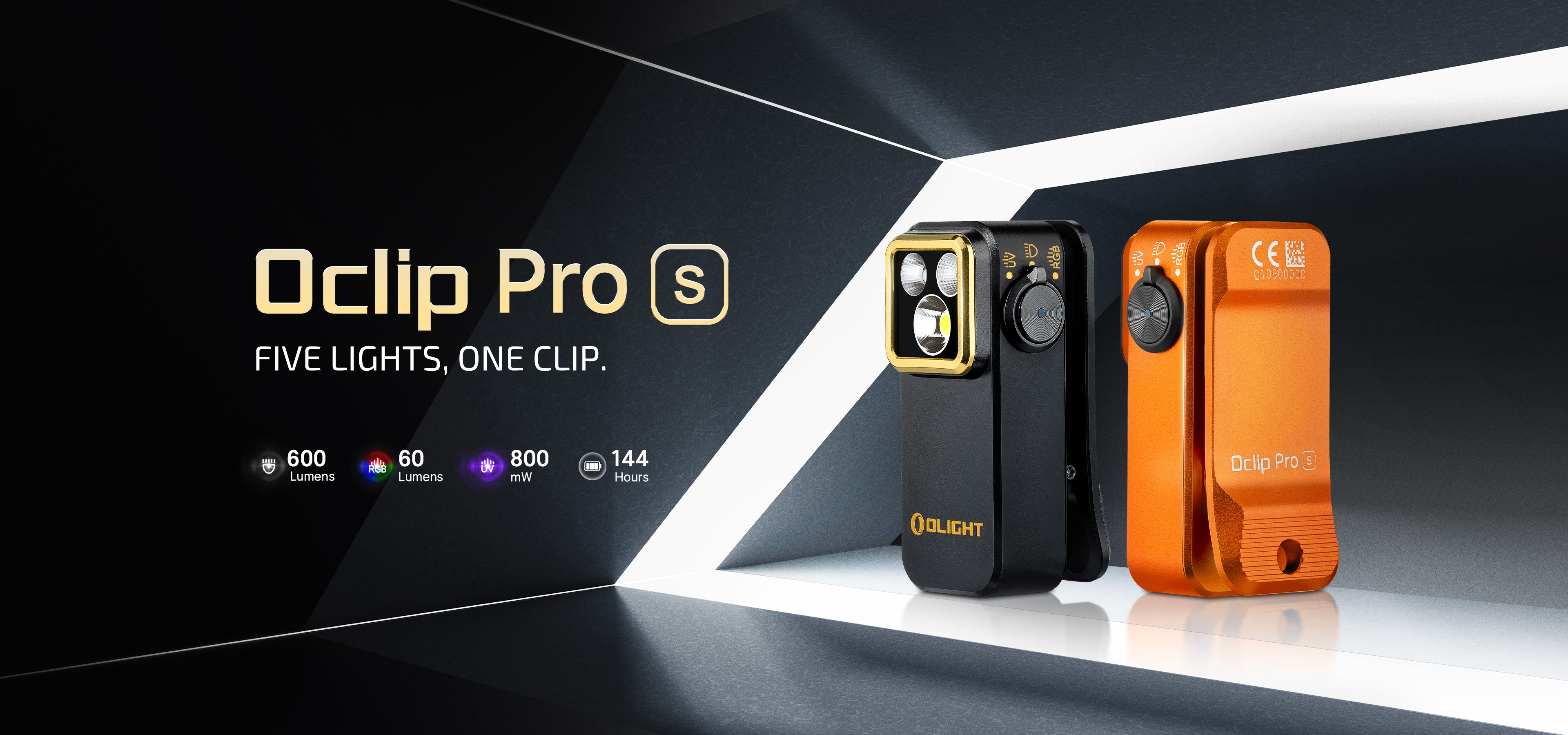 Olight Oclip Pro S 600 Lumen Rechargeable Clip-On Flashlight