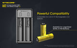 NITECORE UI2 2 Slot USB-C Battery Charger for 21700, 18650 etc