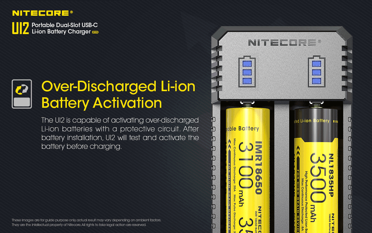 NITECORE UI2 2 Slot USB-C Battery Charger for 21700, 18650 etc