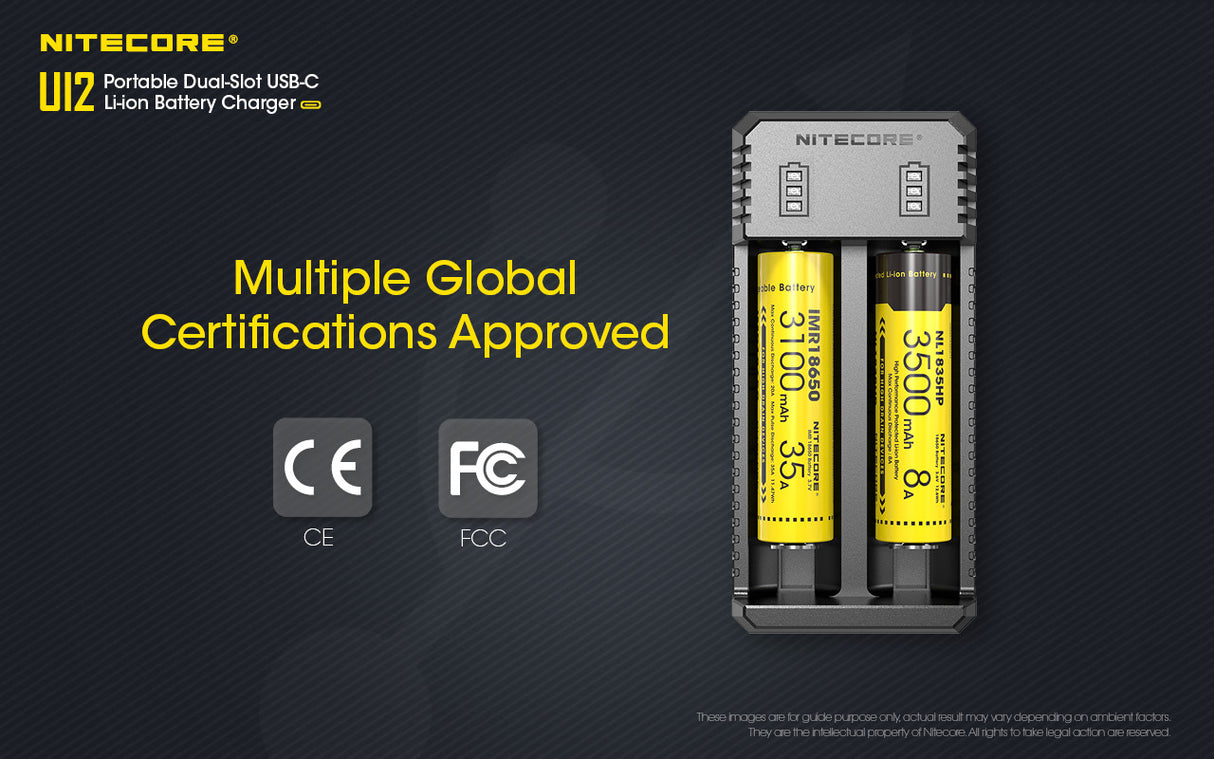 NITECORE UI2 2 Slot USB-C Battery Charger for 21700, 18650 etc