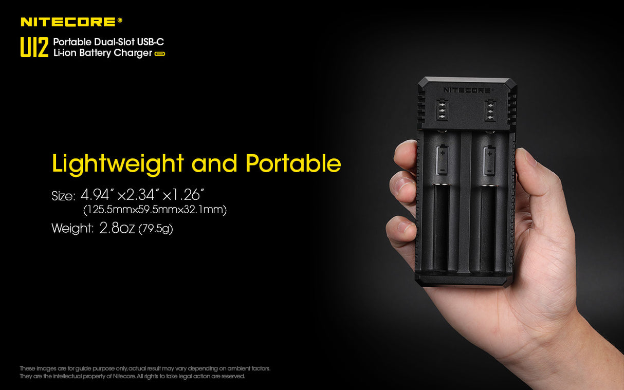 NITECORE UI2 2 Slot USB-C Battery Charger for 21700, 18650 etc