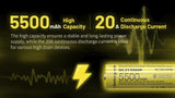 Nitecore NL2155HP 5500mAh Rechargeable 21700 Battery