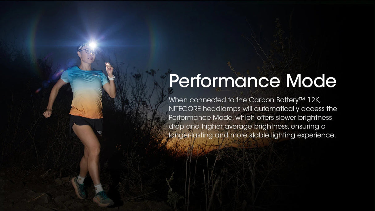 Nitecore Carbon Battery 12K Extended Headlamp Runtime Kit for NU45, NU53, HC65 UHE, and More