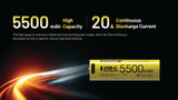 Nitecore NL2155HPR 5500mAh USB-C Rechargeable 21700 Battery