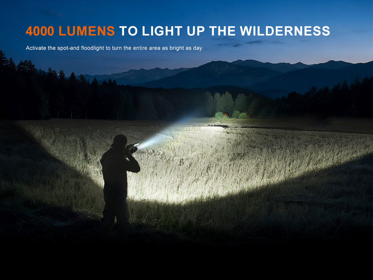 Fenix HT32R 4000 Lumen White RGB Rechargeable Hunting Flashlight