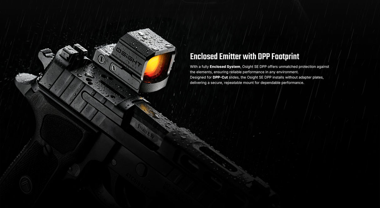 Osight SE DPP Enclosed Red Dot Sight with DPP Footprint and Side-Load CR1620 Battery featuring 2 MOA Dot & 32 MOA Circle Multi-Reticle System