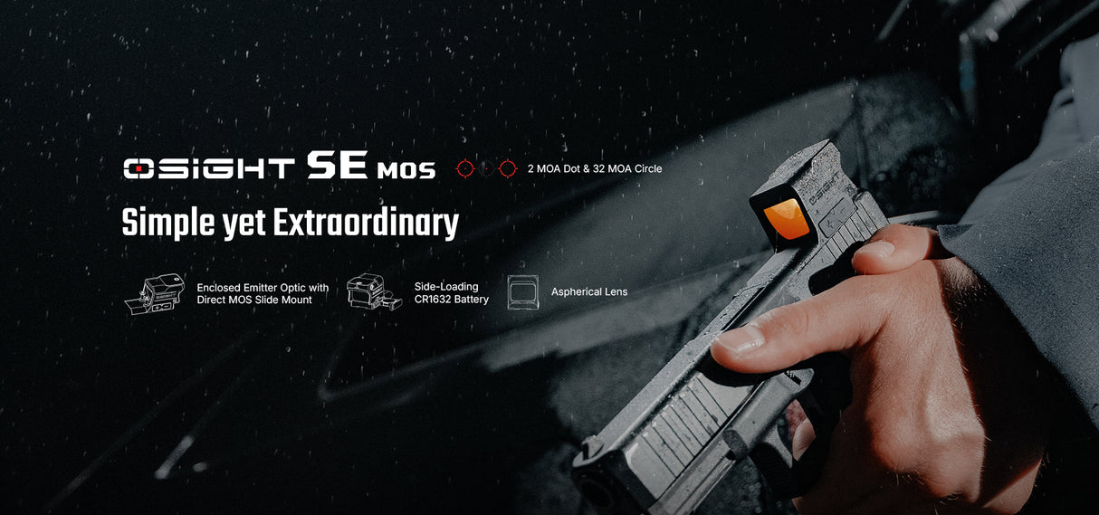 Osight SE MOS Direct-Mount Enclosed Emitter Red Dot Sight with Multi-Reticle System