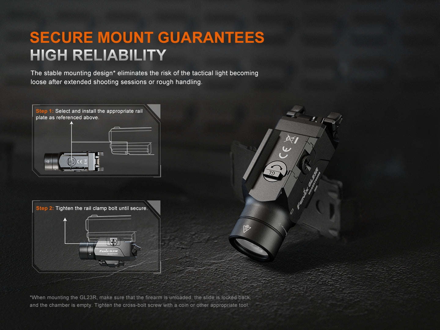 Fenix GL23R 1200 Lumen Rechargeable Light Green Laser Sight