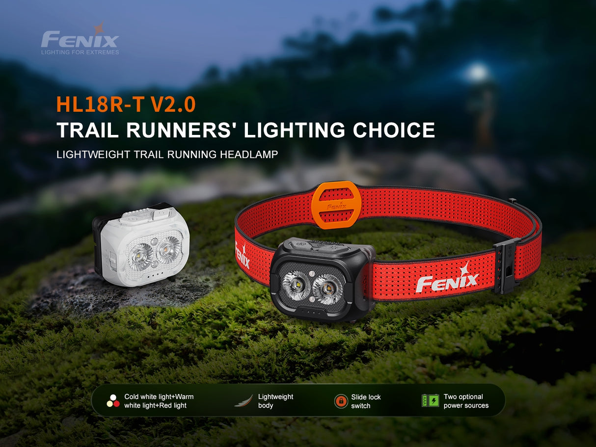 Fenix HL18R-T V2.0 800 Lumen Rechargeable Trail Running Headlamp