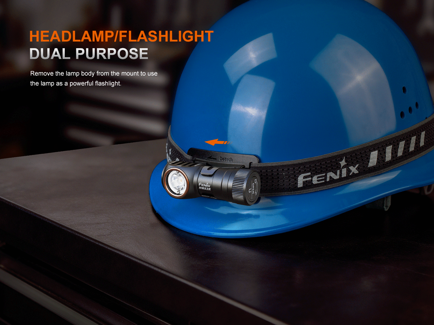 flashlights for motorcycle helmets Fenix HM53R Rechargeable Headlamp