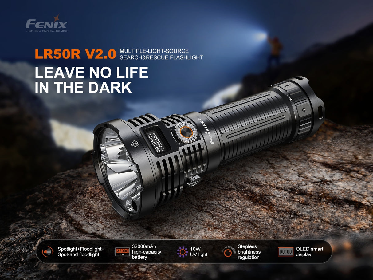 Fenix LR50R V2.0 18000 Lumens Multi-Light Rechargeable Flashlight