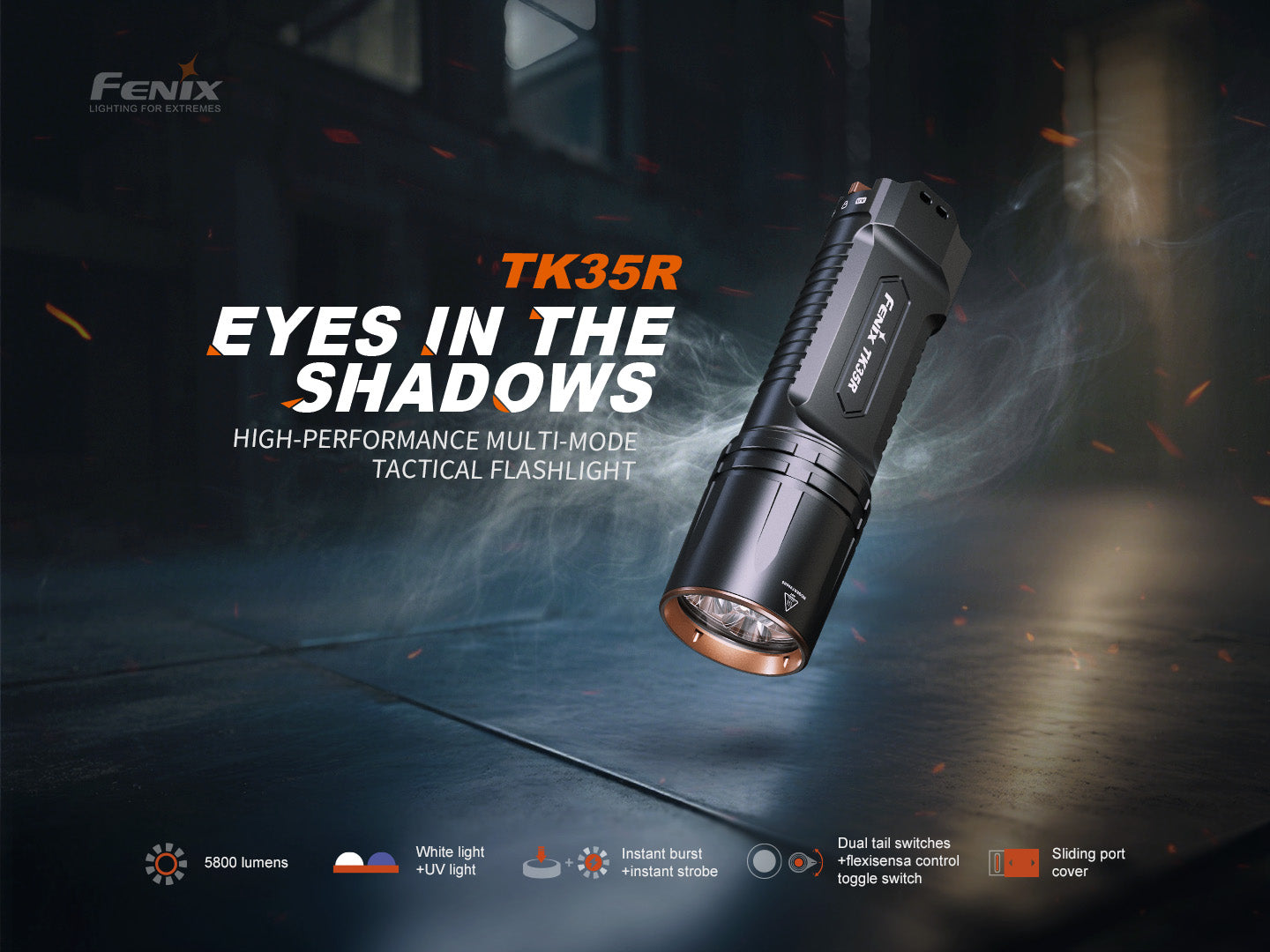 Fenix TK35R 5800 Lumen Multi-Mode Tactical Flashlight with UV
