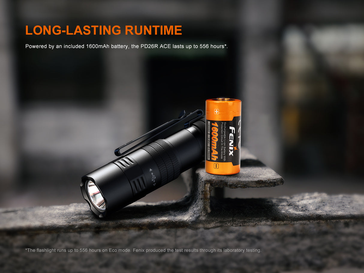 Fenix PD26R ACE 1300 Lumen Custom Mode Set Rechargeable EDC Flashlight