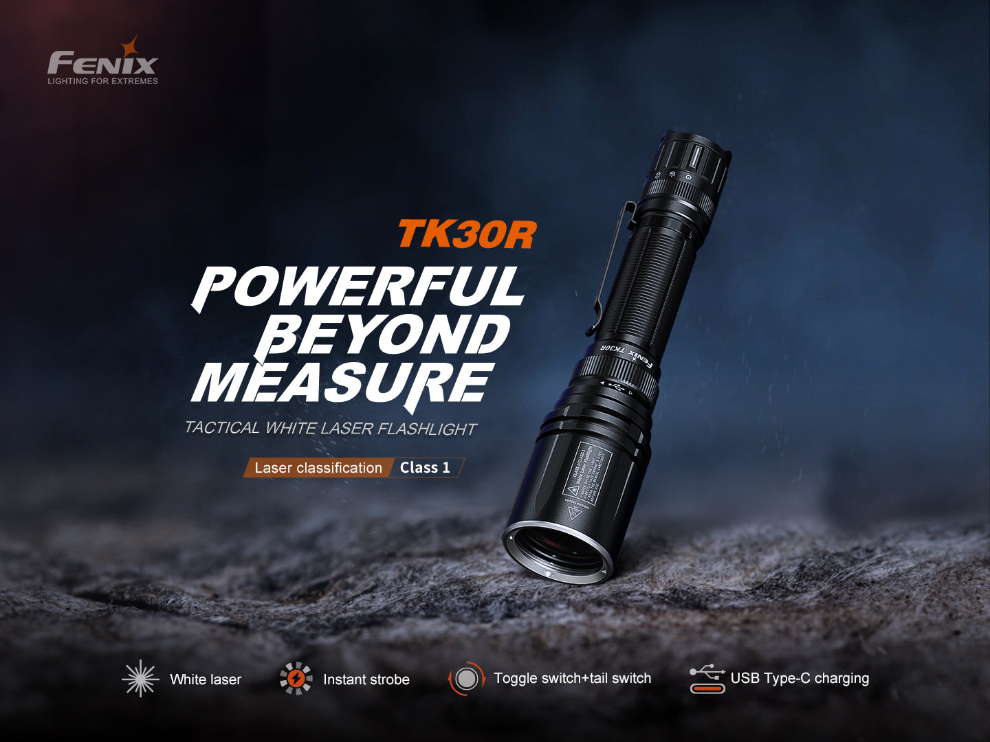 best fenix tk flashlight Fenix TK30R Tactical White Laser Rechargeable Flashlight