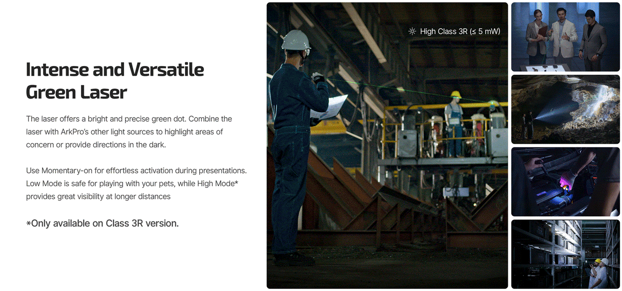 Olight ArkPro 1500 Lumen Rechargeable EDC Flashlight with UV Light & Green Laser